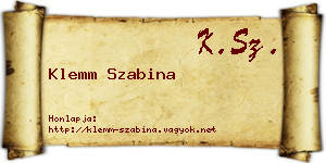 Klemm Szabina névjegykártya