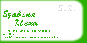 szabina klemm business card